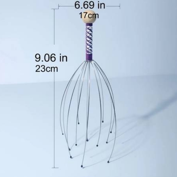 Head Massager Head Scratcher 20 Fingers NEW Massage Claw RED - Picture 4 of 5